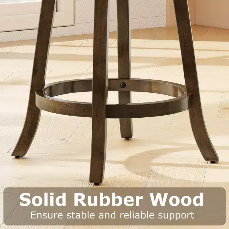 Lot de 2/4 tabourets de bar hauteur comptoir Costway 26 avec structure en bois d'hévéa, assise rembourrée