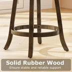 Lot de 2/4 tabourets de bar hauteur comptoir Costway 26 avec structure en bois d'hévéa, assise rembourrée