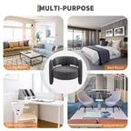 Fauteuil d'appoint tonneau moderne oversize en chenille, fauteuil de salon du milieu du siècle avec dossier ouvert, confort moelleux et douillet pour le salon, la chambre, le bureau
