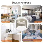 Fauteuil d'appoint tonneau moderne oversize en chenille, fauteuil de salon du milieu du siècle avec dossier ouvert, confort moelleux et douillet pour le salon, la chambre, le bureau