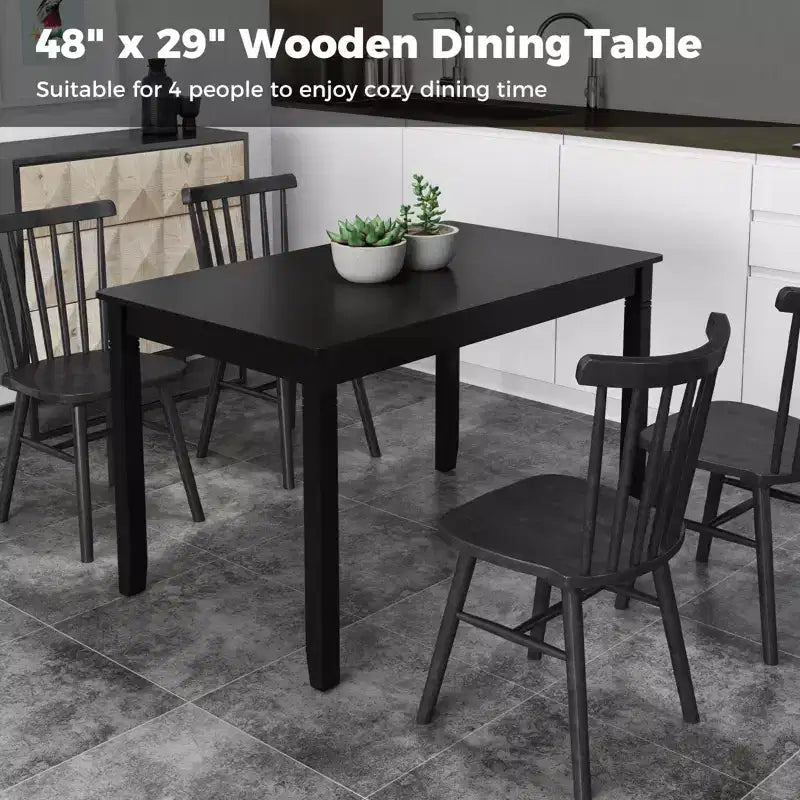 Costway Table de salle à manger rectangulaire 48" en bois pour 4 personnes avec pieds en bois de caoutchouc