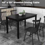 Costway Table de salle à manger rectangulaire 48" en bois pour 4 personnes avec pieds en bois de caoutchouc