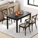 Costway Table de salle à manger rectangulaire 48" en bois pour 4 personnes avec pieds en bois de caoutchouc