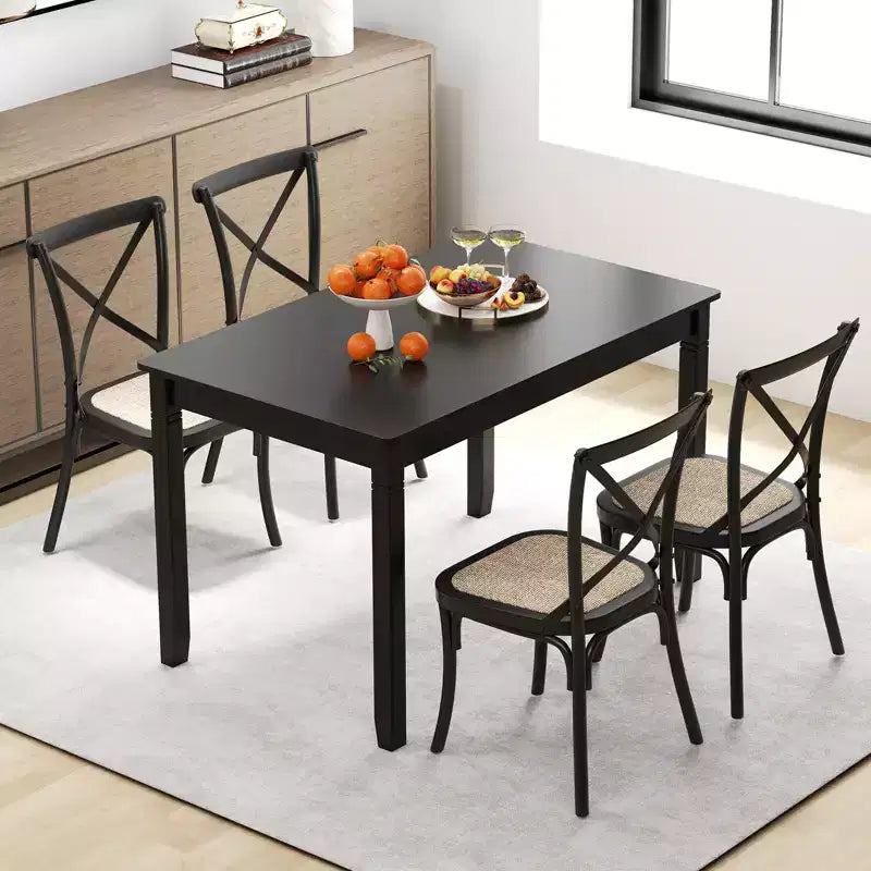 Costway Table de salle à manger rectangulaire 48" en bois pour 4 personnes avec pieds en bois de caoutchouc