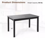 Costway Table de salle à manger rectangulaire 48" en bois pour 4 personnes avec pieds en bois de caoutchouc