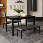 Costway Table de salle à manger rectangulaire 48" en bois pour 4 personnes avec pieds en bois de caoutchouc