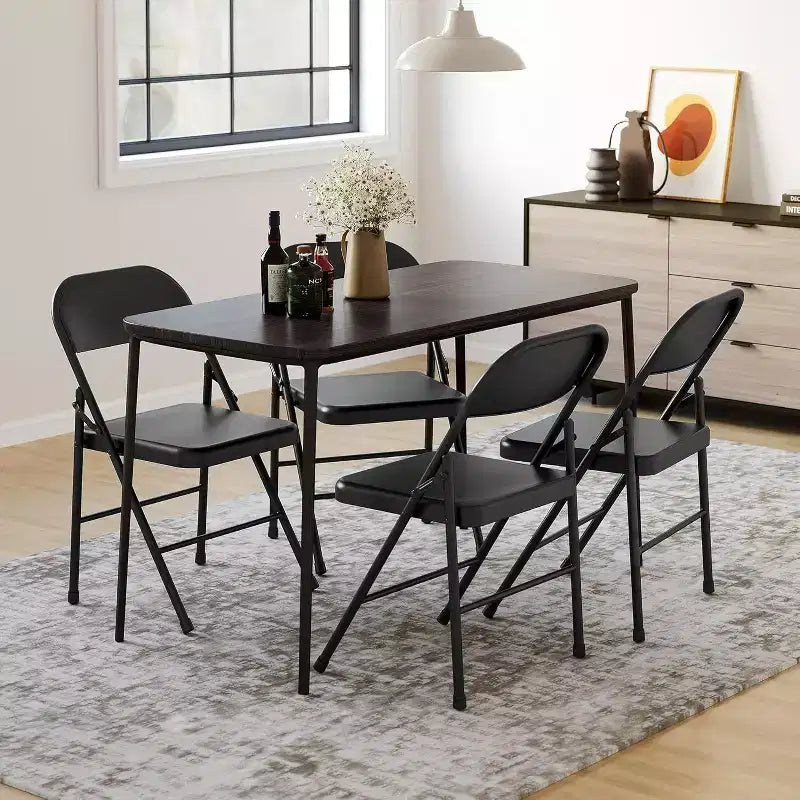 Chaises pliantes rembourrées avec coussin, chaises en métal à double renfort robustes de 158 kg, empilables et portables pour usage domestique