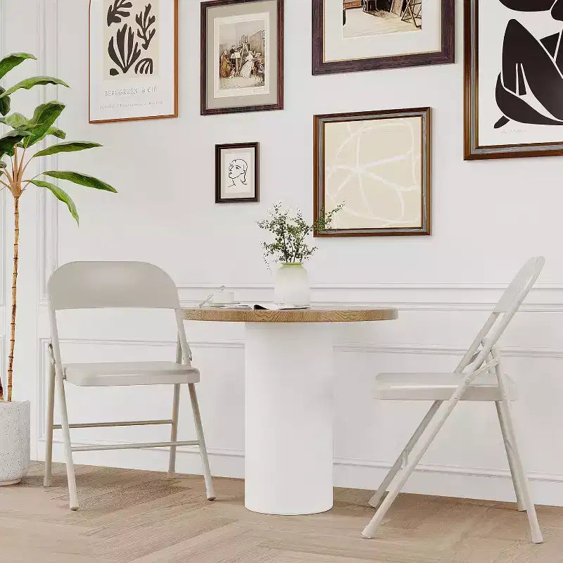 Chaises pliantes rembourrées avec coussin, chaises en métal à double renfort robustes de 158 kg, empilables et portables pour usage domestique