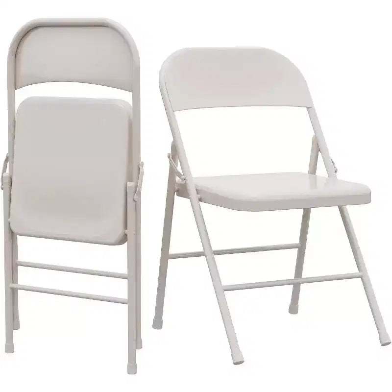 Chaises pliantes rembourrées avec coussin, chaises en métal à double renfort robustes de 158 kg, empilables et portables pour usage domestique