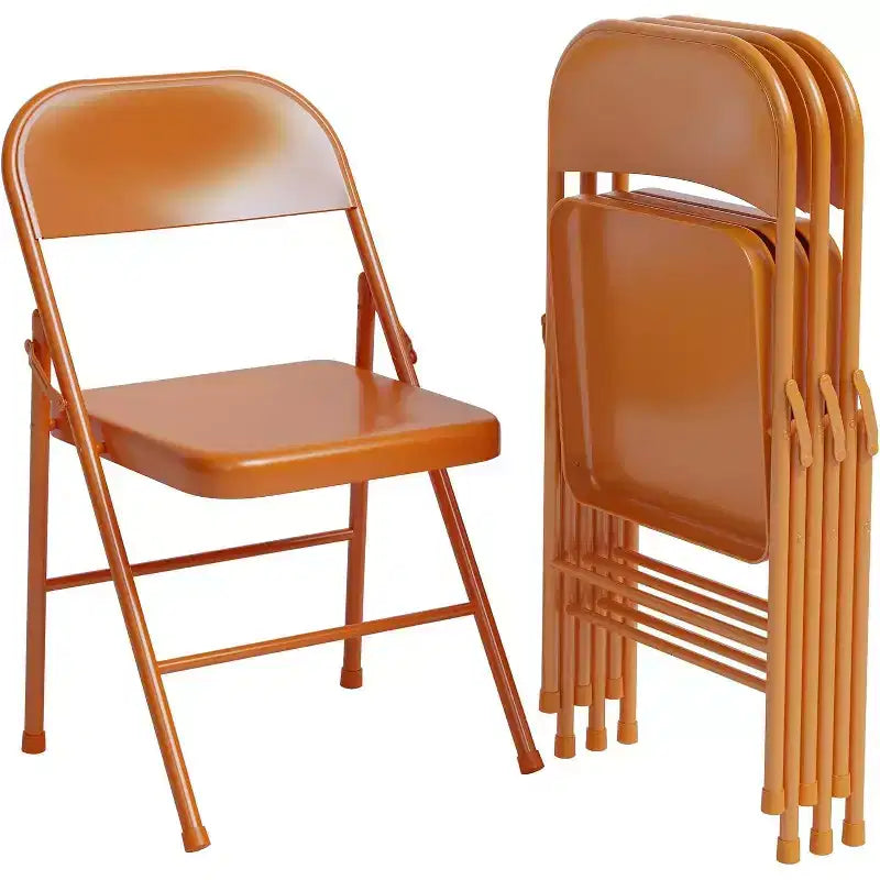 Chaises pliantes rembourrées avec coussin, chaises en métal à double renfort robustes de 158 kg, empilables et portables pour usage domestique