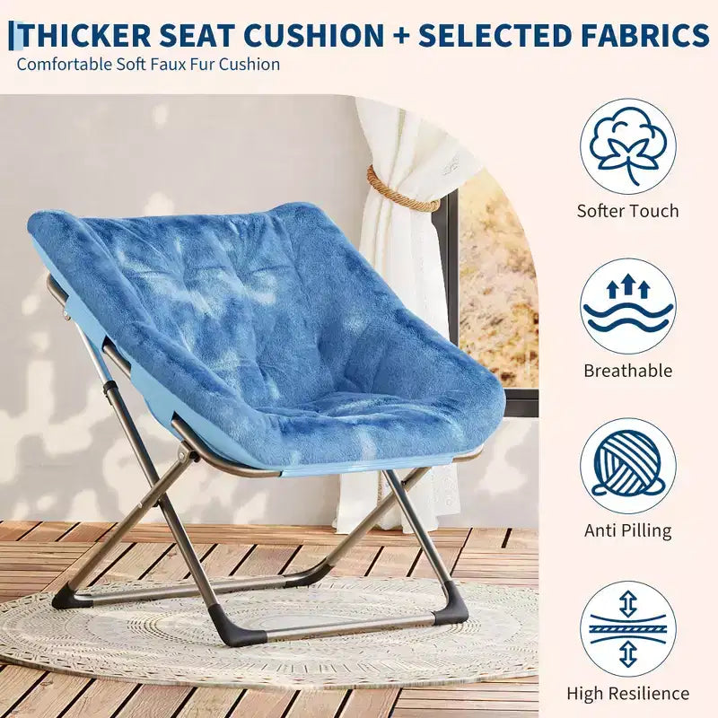 Fauteuil papillon portable et confortable, en fausse fourrure douce, grand format, aucun assemblage requis, pour chambre à coucher, salon, dortoir, pour enfants, adolescents et adultes