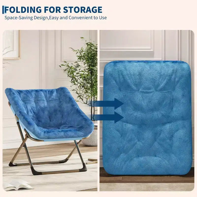 Fauteuil papillon portable et confortable, en fausse fourrure douce, grand format, aucun assemblage requis, pour chambre à coucher, salon, dortoir, pour enfants, adolescents et adultes