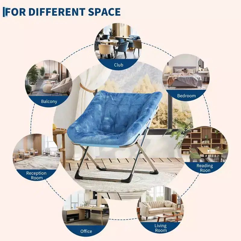 Fauteuil papillon portable et confortable, en fausse fourrure douce, grand format, aucun assemblage requis, pour chambre à coucher, salon, dortoir, pour enfants, adolescents et adultes