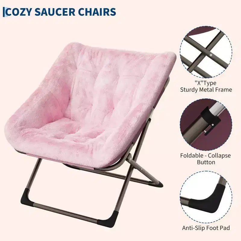 Fauteuil papillon portable et confortable, en fausse fourrure douce, grand format, aucun assemblage requis, pour chambre à coucher, salon, dortoir, pour enfants, adolescents et adultes