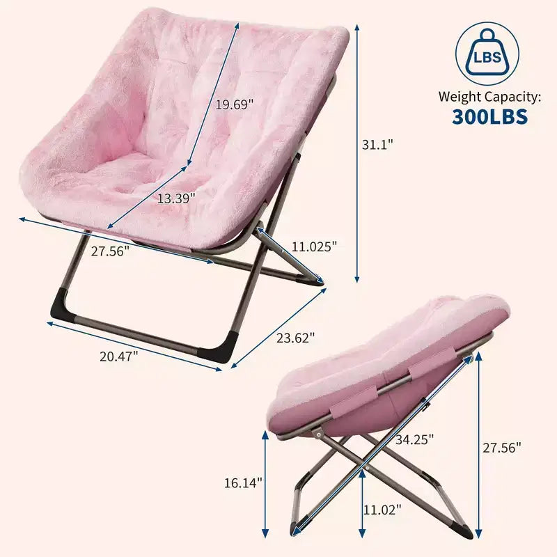 Fauteuil papillon portable et confortable, en fausse fourrure douce, grand format, aucun assemblage requis, pour chambre à coucher, salon, dortoir, pour enfants, adolescents et adultes