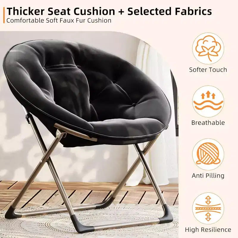 Fauteuil papillon portable et confortable, en fausse fourrure douce, grand format, aucun assemblage requis, pour chambre à coucher, salon, dortoir, pour enfants, adolescents et adultes