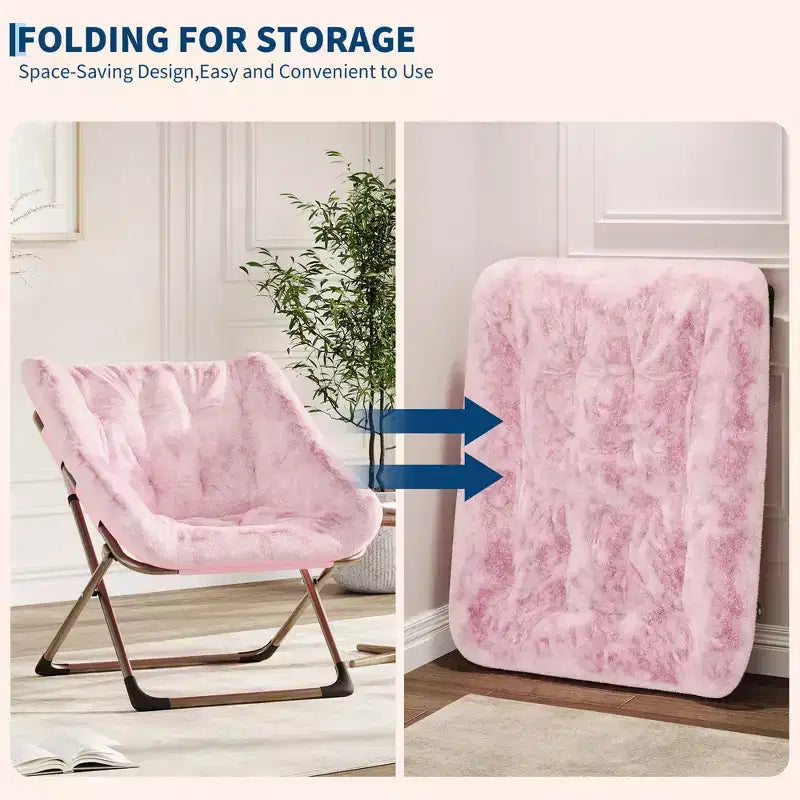 Fauteuil papillon portable et confortable, en fausse fourrure douce, grand format, aucun assemblage requis, pour chambre à coucher, salon, dortoir, pour enfants, adolescents et adultes