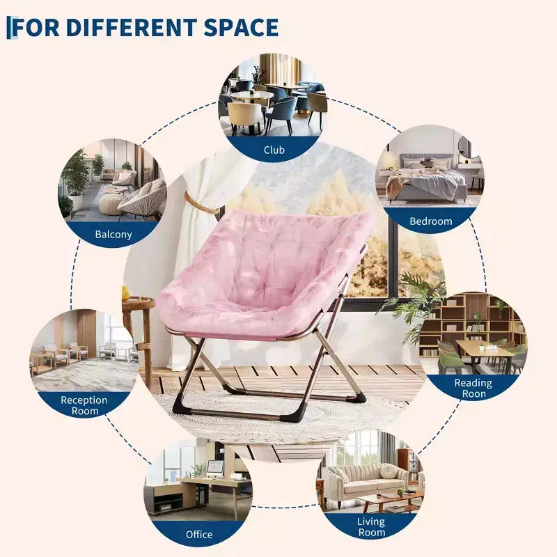Fauteuil papillon portable et confortable, en fausse fourrure douce, grand format, aucun assemblage requis, pour chambre à coucher, salon, dortoir, pour enfants, adolescents et adultes