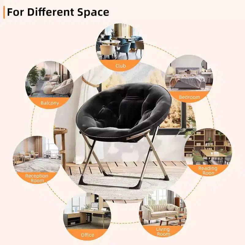 Fauteuil papillon portable et confortable, en fausse fourrure douce, grand format, aucun assemblage requis, pour chambre à coucher, salon, dortoir, pour enfants, adolescents et adultes