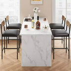 Acekool Lot de 4 tabourets de bar hauteur comptoir 65 cm en similicuir avec dossier et repose-pieds pour îlot de cuisine