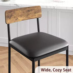 Acekool Lot de 4 tabourets de bar hauteur comptoir 65 cm en similicuir avec dossier et repose-pieds pour îlot de cuisine