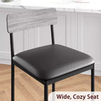 Acekool Lot de 4 tabourets de bar hauteur comptoir 65 cm en similicuir avec dossier et repose-pieds pour îlot de cuisine