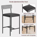 Acekool Lot de 4 tabourets de bar hauteur comptoir 65 cm en similicuir avec dossier et repose-pieds pour îlot de cuisine