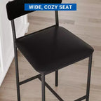 Acekool Lot de 4 tabourets de bar hauteur comptoir 65 cm en similicuir avec dossier et repose-pieds pour îlot de cuisine