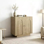 Clihome Meuble d'appoint de 77 cm de haut avec 1 étagère et charnières à fermeture douce, portes cintrées