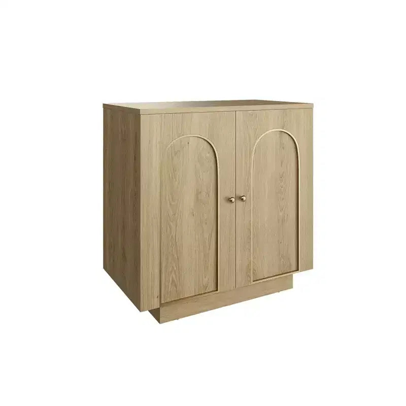 Clihome Meuble d'appoint de 77 cm de haut avec 1 étagère et charnières à fermeture douce, portes cintrées