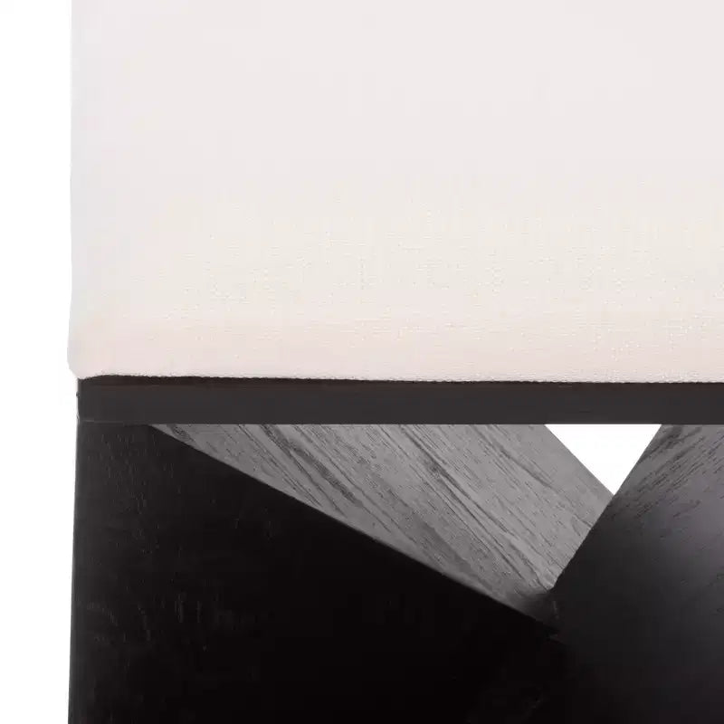 Tabouret en bois Lucy avec coussin – Noir/Blanc – SEI