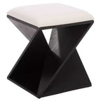 Tabouret en bois Lucy avec coussin – Noir/Blanc – SEI