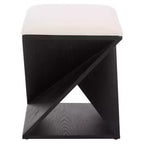 Tabouret en bois Lucy avec coussin – Noir/Blanc – SEI