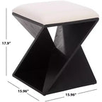 Tabouret en bois Lucy avec coussin – Noir/Blanc – SEI
