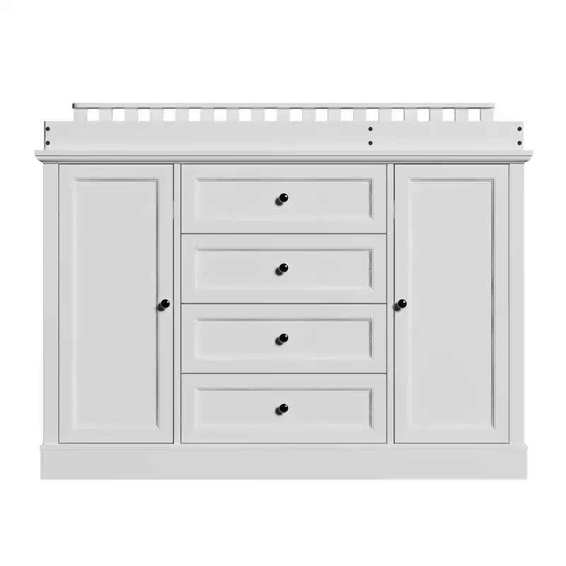 Commode à langer blanche Famapy - Organisateur de chambre d'enfant spacieux avec tiroirs et armoires pour couches, vêtements et jouets