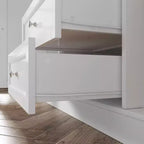 Commode à langer blanche Famapy - Organisateur de chambre d'enfant spacieux avec tiroirs et armoires pour couches, vêtements et jouets