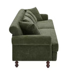 Christopher Knight Home Hassan Canapé 3 places moderne 81,5 en bois rembourré en chenille avec coussins décoratifs