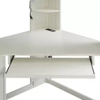 Lit mezzanine tout-en-un Luxystar pour lit simple avec armoire intégrée, bureau, étagères, tablette coulissante pour clavier et spot lumineux