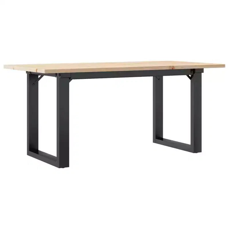 vidaXL Table basse à piètement O en pin massif et acier