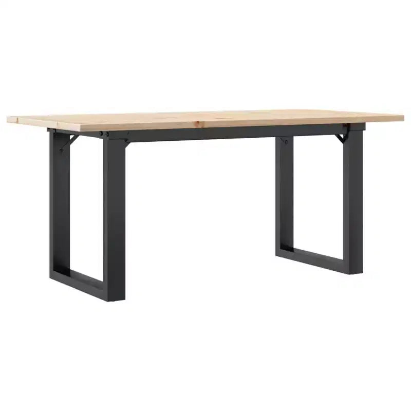 vidaXL Table basse à piètement O en pin massif et acier