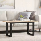 vidaXL Table basse à piètement O en pin massif et acier