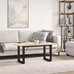 vidaXL Table basse à piètement O en pin massif et acier