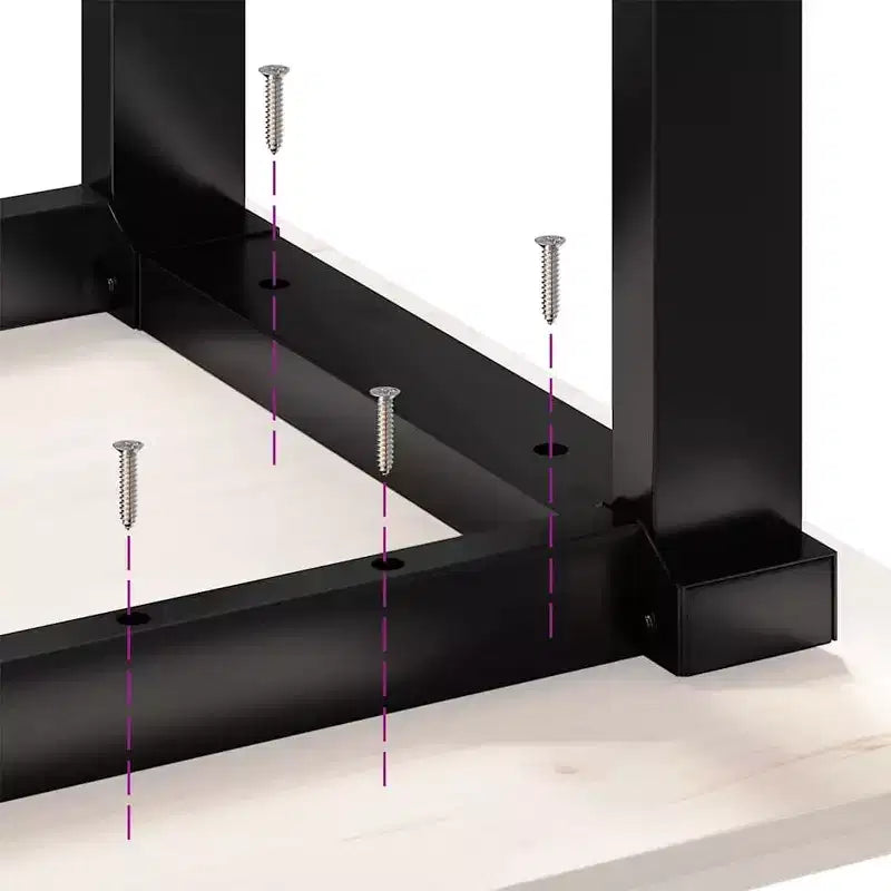 vidaXL Table basse à piètement O en pin massif et acier