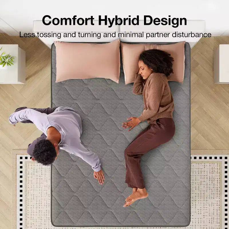 Matelas hybride ferme à mémoire de forme infusé de gel Novilla de 8/10/12/14 pouces, livré en boîte