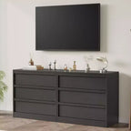 Table de chevet haute à 3 tiroirs – Table d'appoint et table de chevet moderne avec grand espace de rangement et kit anti-basculement pour chambre et salon
