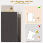 Table de chevet haute à 3 tiroirs – Table d'appoint et table de chevet moderne avec grand espace de rangement et kit anti-basculement pour chambre et salon