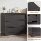 Table de chevet haute à 3 tiroirs – Table d'appoint et table de chevet moderne avec grand espace de rangement et kit anti-basculement pour chambre et salon