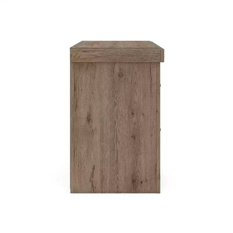 Table de chevet à deux tiroirs Signature Design by Ashley Contoura, aspect bois rustique brun clair avec recharge USB