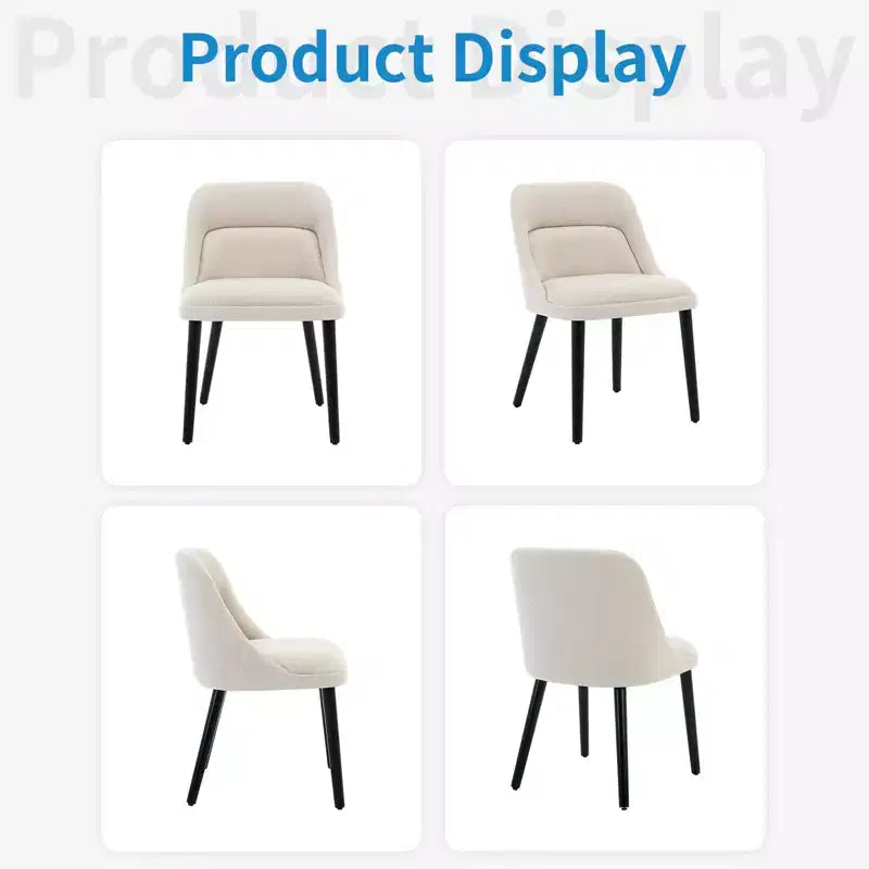 Lot de 6/4 chaises de salle à manger, chaises d'appoint avec dossier haut en tissu de lin, siège rembourré, pieds en bois robustes pour cuisine, salle à manger, café, ferme, beige