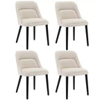 Lot de 6/4 chaises de salle à manger, chaises d'appoint avec dossier haut en tissu de lin, siège rembourré, pieds en bois robustes pour cuisine, salle à manger, café, ferme, beige